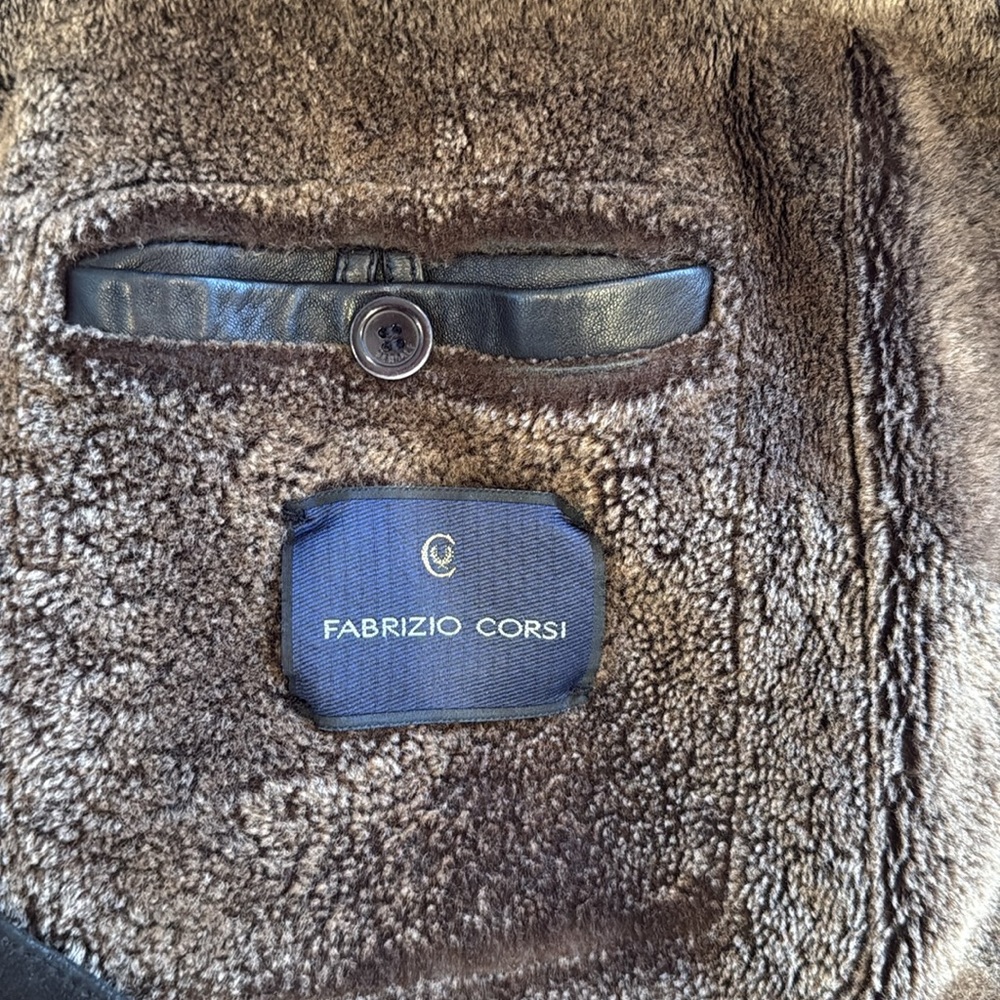 Italian Made men Shearling Coat - Picture 4 of 5